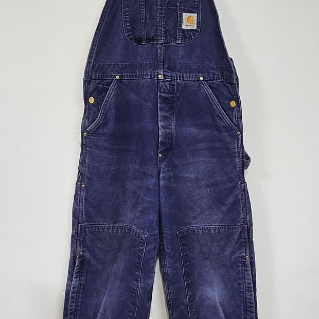 칼하트 90s 오리지널 USA 다크네이비 더블니 오버올 멜빵 34 급처