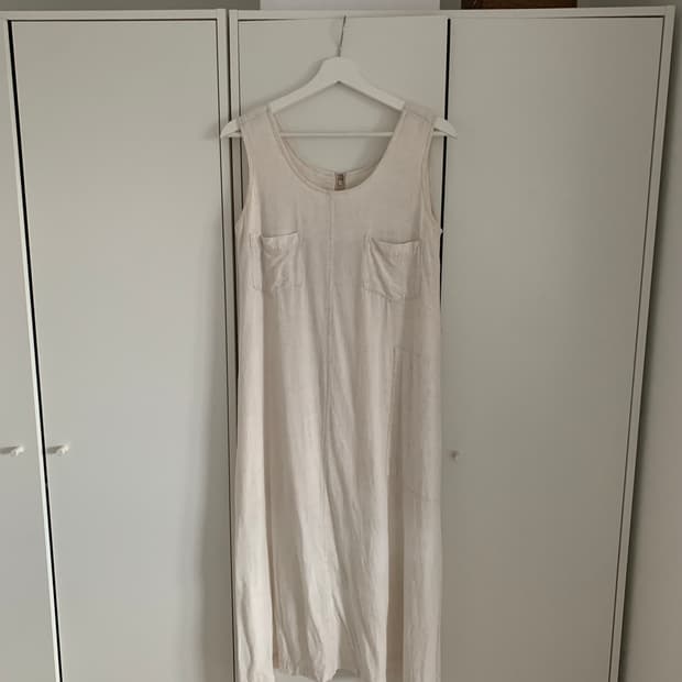 린넨 에이프런 원피스