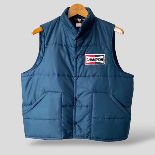 (M)빈티지 챔피온패치 패딩베스트