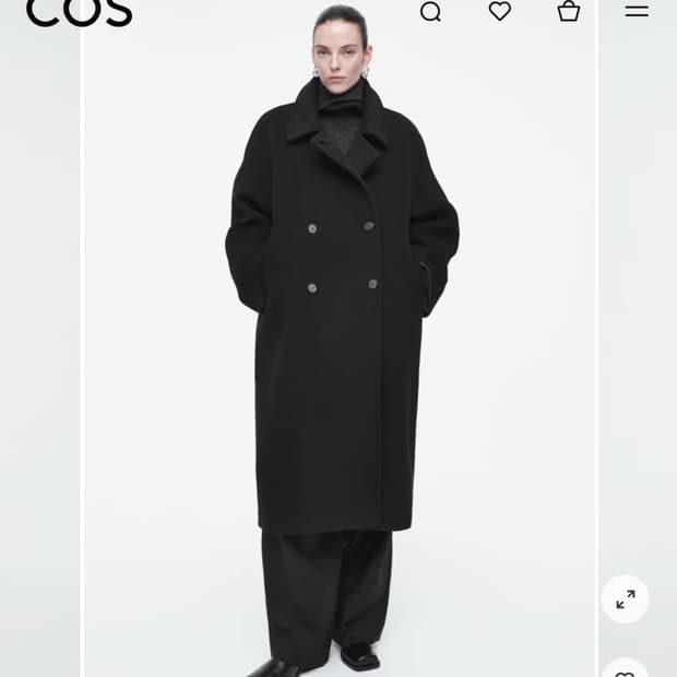 코스 오버사이즈드 더블 브레스드 울 코트