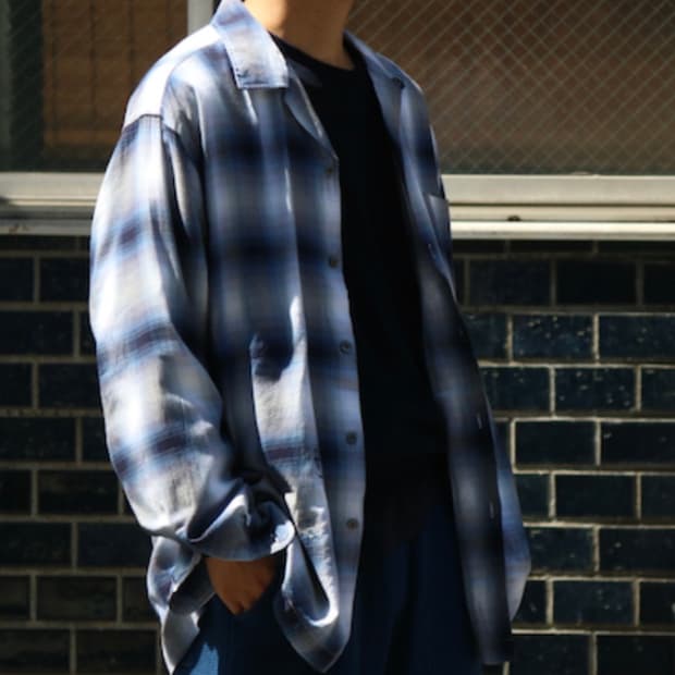 BOWWOW COTTON RAYON BLUE PLAIDS SHIRTS