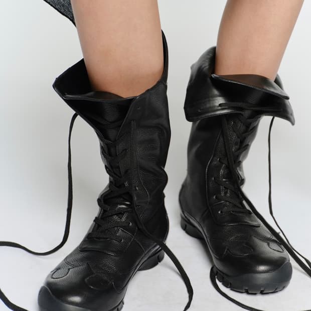 (단순개봉)썬번프로젝트 레더 레이스업 부츠