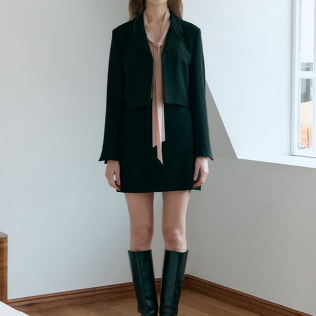 (s) 프론트로우 크롭 블레이저 자켓