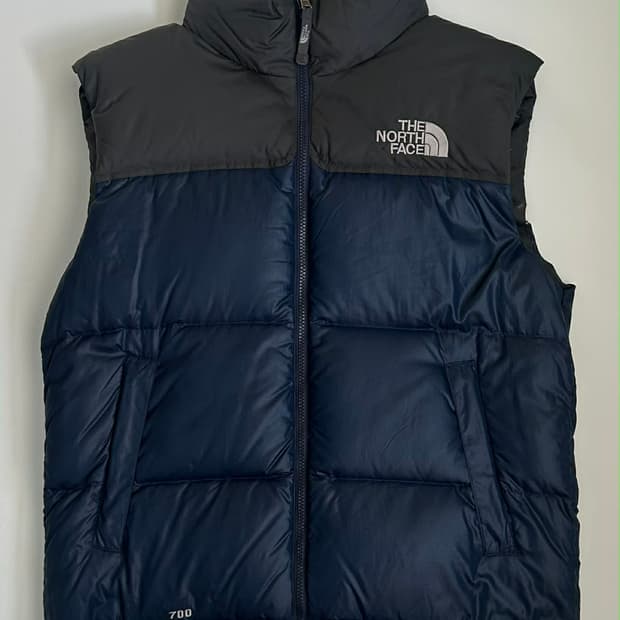 [M] 노스페이스 700눕시 다운 패딩 베스트 네이비 조끼
