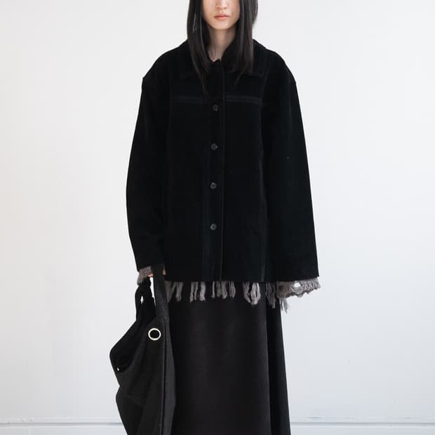 피키소사이어티 스웨이드 펀칭 자켓 블랙