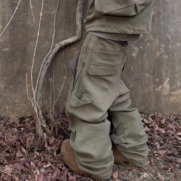 [새상품] (2) Kamien 카미엔 그라운드팬츠 몰스킨 라이트올리브