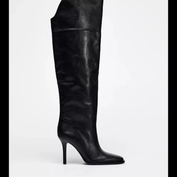 자라 ZARA 블랙 롱 부츠 힐 
