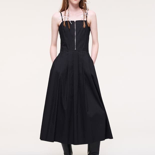 에트몽 연말룩 플리츠 원피스