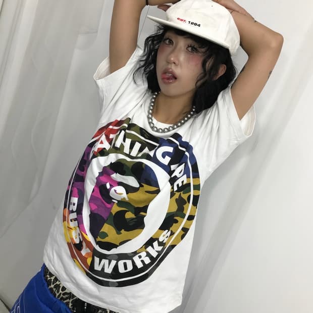 < BAPE Mix Camouflage Saru !!!!!! T-shir