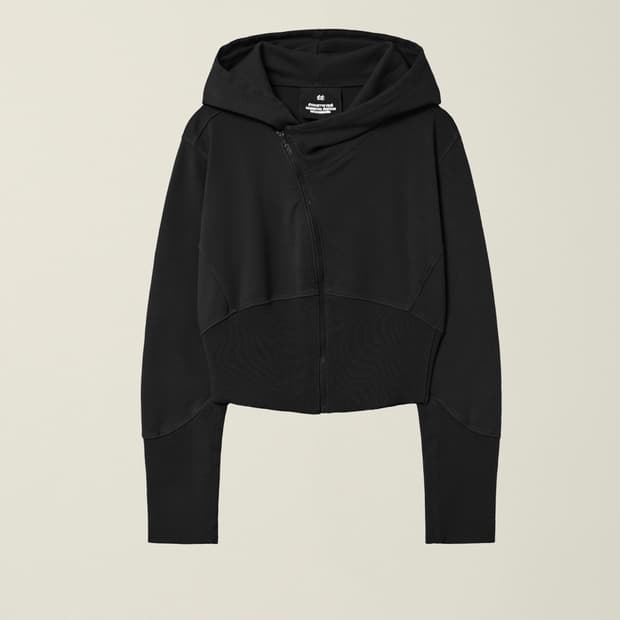 WOMENS GARMENT DYED CURVED HOODED ZIP JA