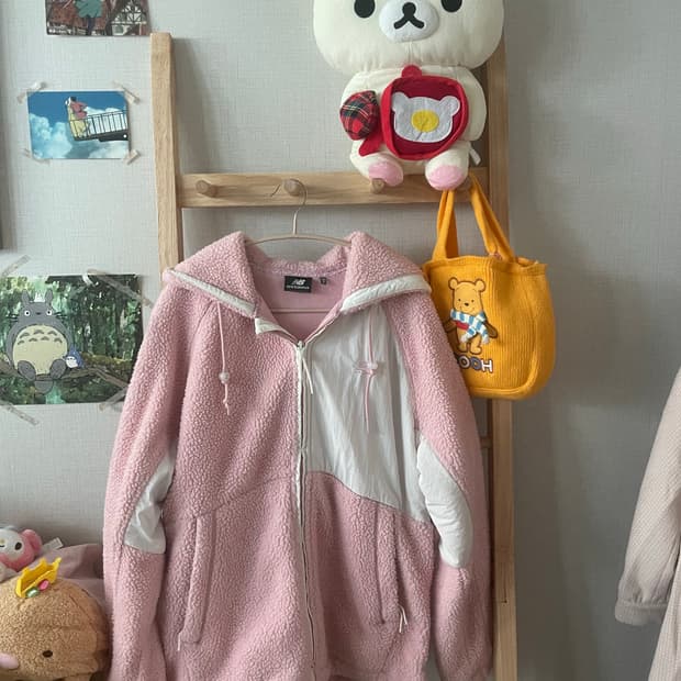 뉴발란스 핑크 뽀글이 자켓