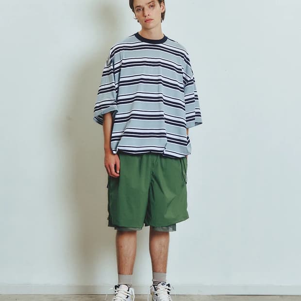 is-ness 이즈네스 발룬 보더 티셔츠 (L)