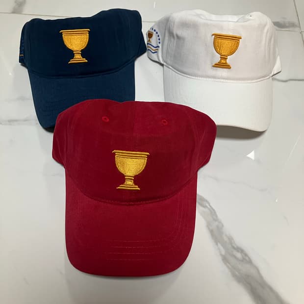 프레지던츠컵 선수용 모자 새거 랄프로렌 네이비 레드 화이트