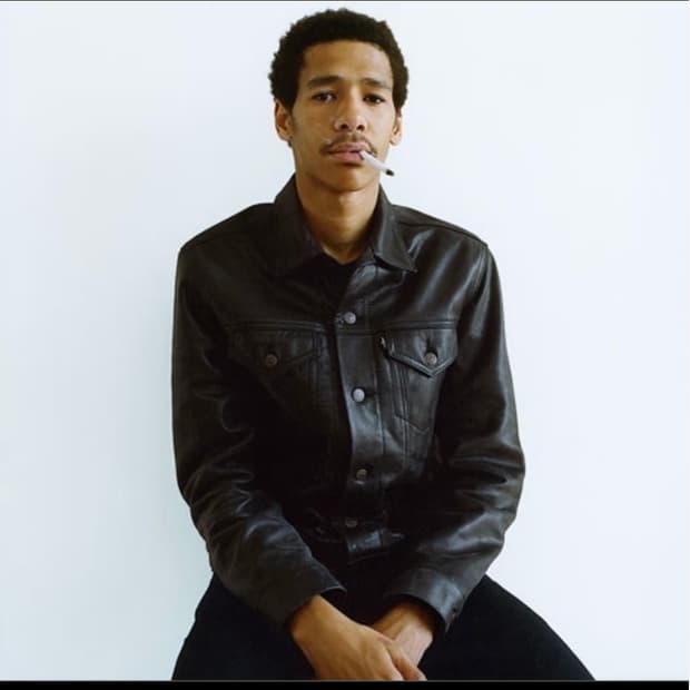 슈프림 x리바이스 leather jacket 2011-fw