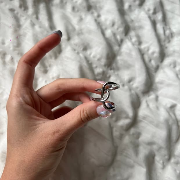 🖇 실버 루프 커브 반지