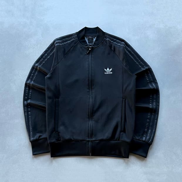 [L]아디다스 트레포일 실버 검실 트랙탑 져지