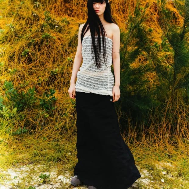 코이세이오 WAVE STITCH TUBE TOP GREY