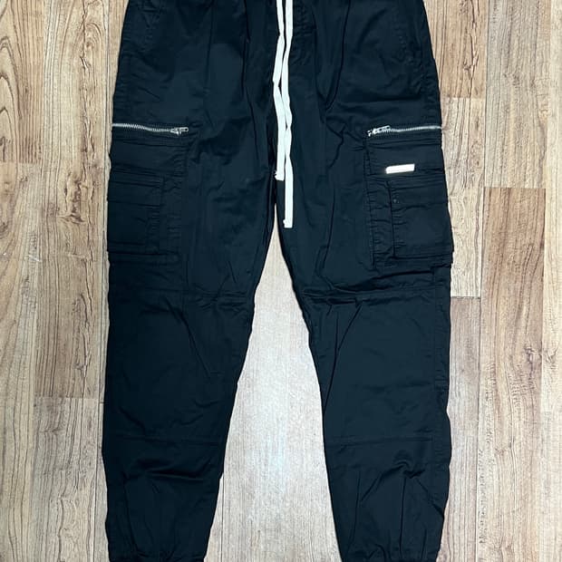 하이퍼데님 블랙 라이트 웨이트 카고 조거