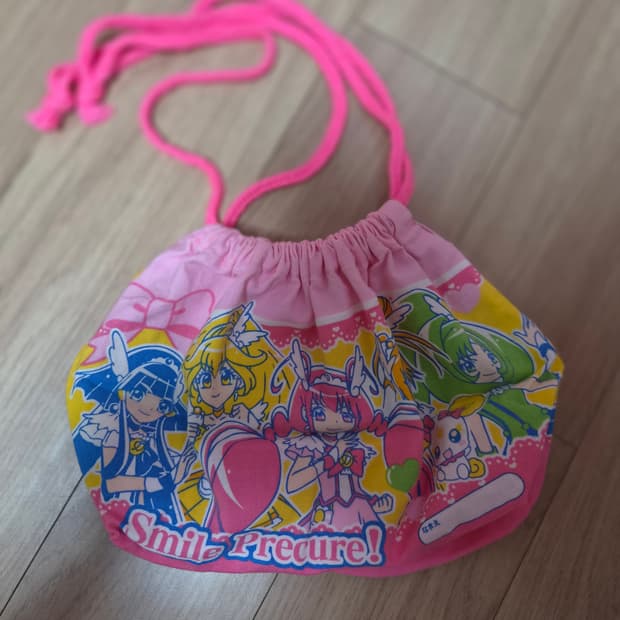 스마일 프리큐어 핑크색 복조리 조이개 파우치