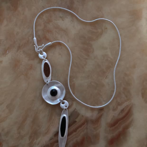 silver mixed pendant necklace