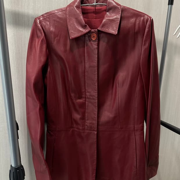 빈티지 이태리 레드 가죽자켓