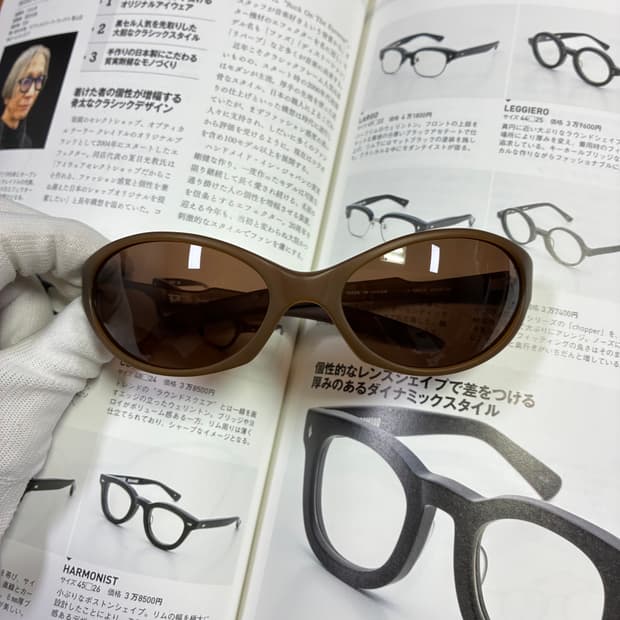 SAMA T3 고글형 뿔테 브라운 안경 선글라스