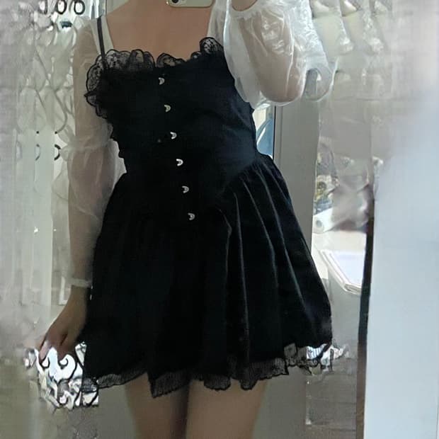 빈티지 블랙 공주풍 원피스