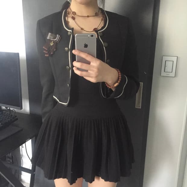 JPN VTG 히메갸루 로걀 트위드 숏자켓