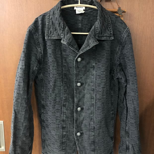 Issey miyake (plantation) 체크 데님 블레이저