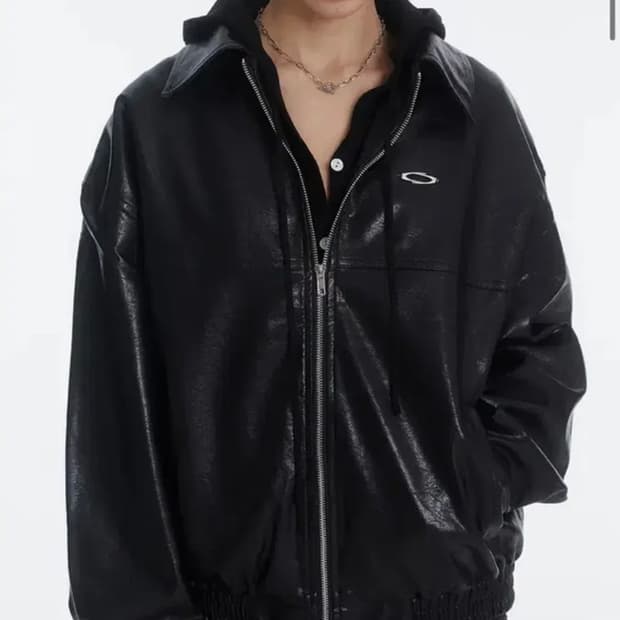 노이아고 오버핏 비건레더 자켓