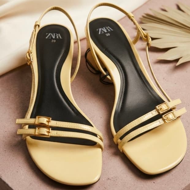 새상품 자라 스트랩 트렌디 샌들 39 250 255
