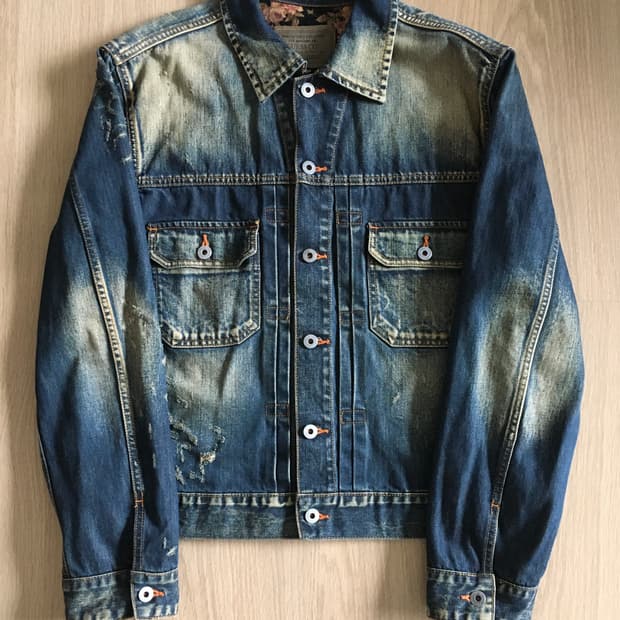 게스 Guess 코듀로이 플라워 포인트 데님 자켓