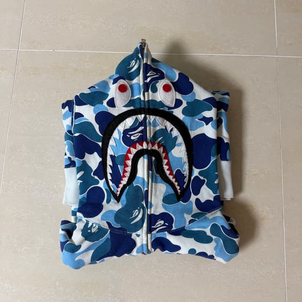 2xl)베이프 청계 블루카모 후드집업