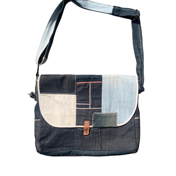 빈티지 데님패치 리워크 메신저 백