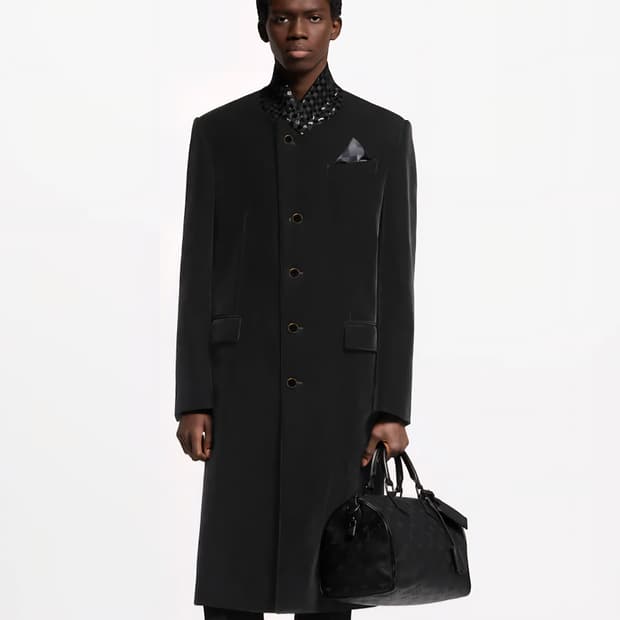 루이비통 퍼렐 엠브로이더드 스탠딩 칼라 싱글 브레스티드 신상 코트