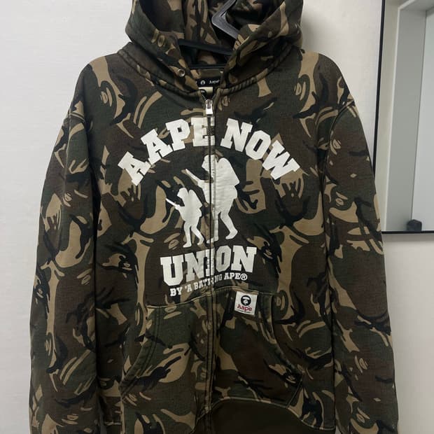 에이프 유니온 카모 후드 집업 L