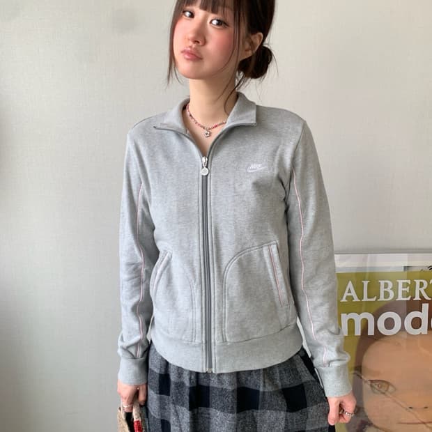 Nike pink line zip-up