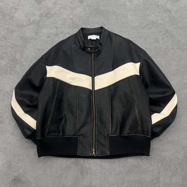 L 라퍼지 레더 바이커자켓