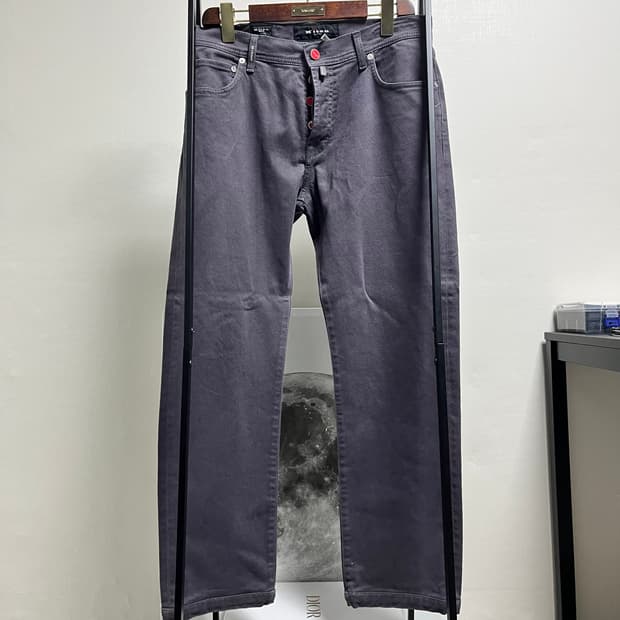 정품 33) 키톤 kiton 코튼 그린스티치 퍼플 팬츠