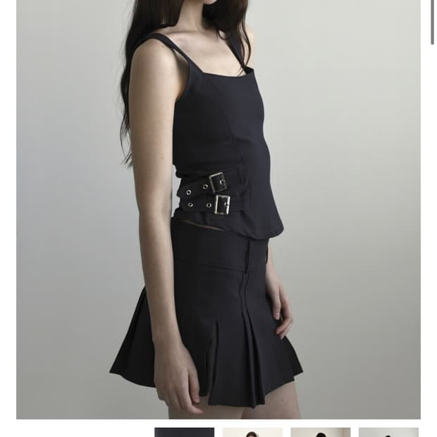 [정가10 새것]Orchid buckle vest 버클 벨트 나시 블랙 