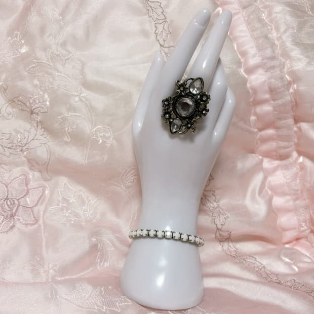 (이체시에눌) 일본 페어리 오리엔탈 핀터깔 대장 큐빅 레이어드 반지 