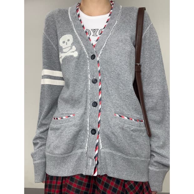 빈티지 빔즈 하트 그레이 가디건