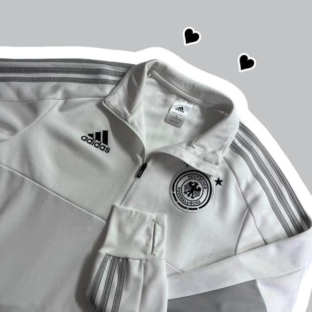 아디다스 화이트 독일 트랙탑 져지 슬리브