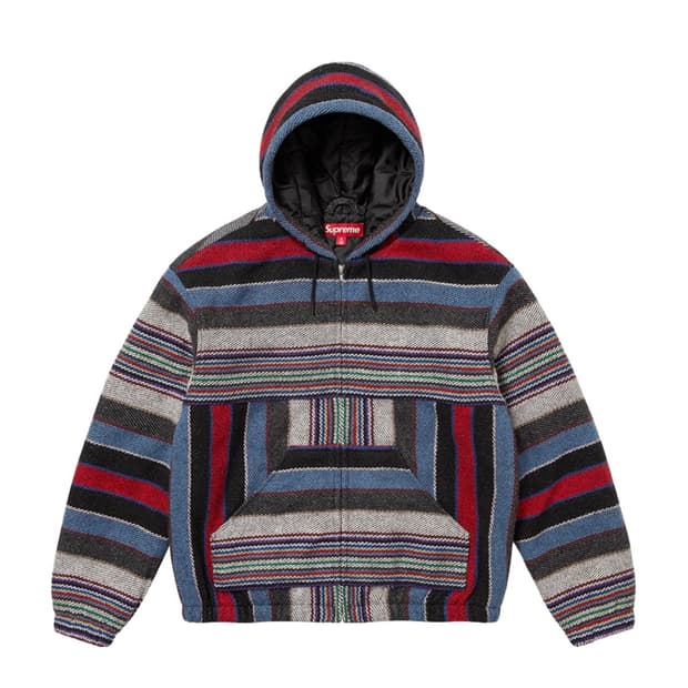 슈프림 우븐 스트라이프 후드 자켓 블랙 - 25SS