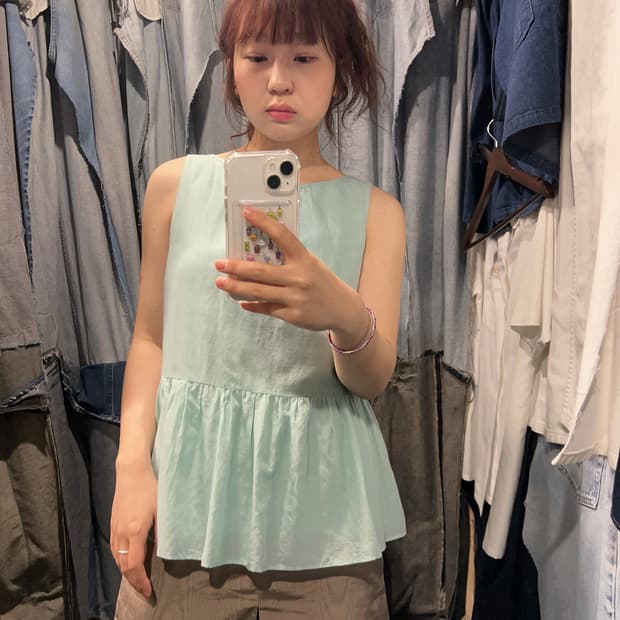 44-55 ) MARELLA Aqua Gather Blouse