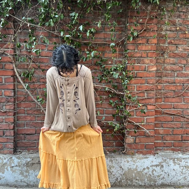 데일리 히피 무드 롱스커트