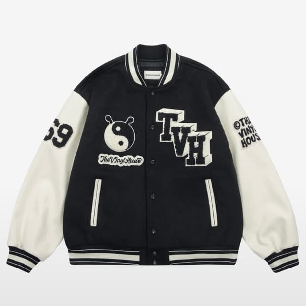 L) 더바이닐하우스 인양 바시티 자켓 네이비