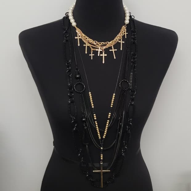 cross necklace set