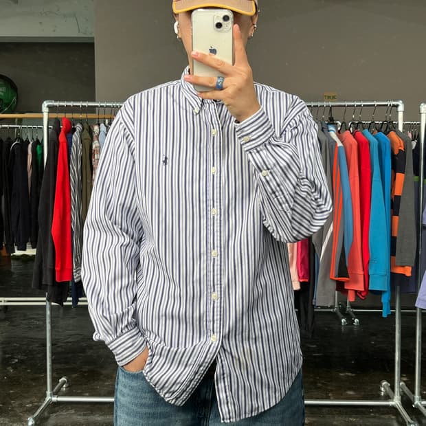 폴로 랄프로렌 스트라이프 긴팔 셔츠