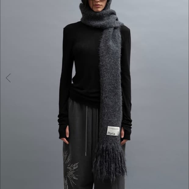 THE PORTA 더포르타 포르타 로고 라벨 후드 머플러